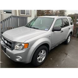 2008 FORD ESCAPE, GREY, 4DRSW, GAS, AUTOMATIC, VIN#1FMCU93148KC96890, 149,221KMS,