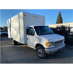 1998 FORD ECONOLINE E-350, 2DR CUBE VAN, WHITE, VIN # 1FDWE30L1WHA77845