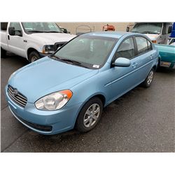 2010 HYUNDAI ACCENT, 4DR SEDAN, BLUE, VIN # KMHCN4BC2AU499516