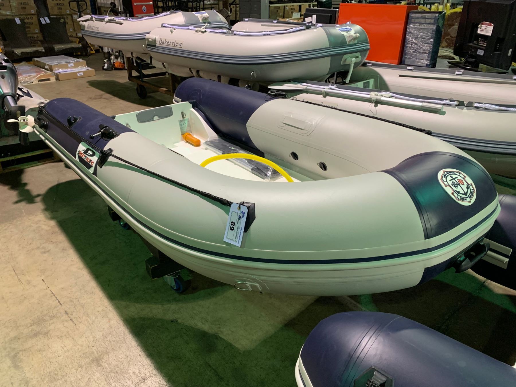 GREAT PACIFIC BOATS SXV-300 BLUE / LIGHT GREY 10' FIBERGLASS RIB, DBL ...