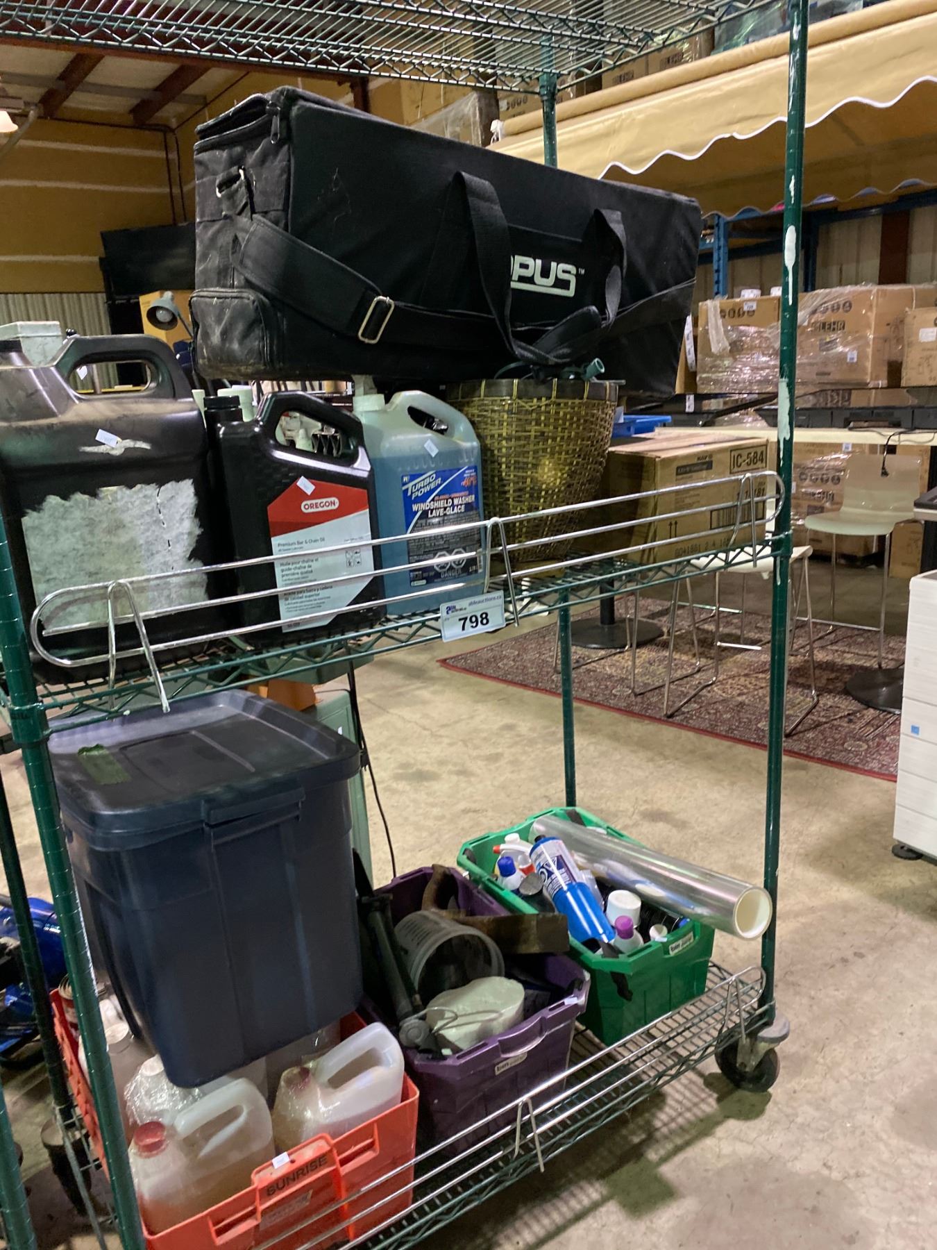 GREEN MOBILE METRO RACK WITH CONTENTS - Able Auctions