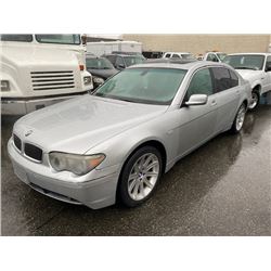 2004 BMW 745LI, GREY, 4DRSD, GAS, AUTOMATIC, VIN#WBAGN63554DS54986, 95,635 MILES, OOC,