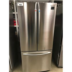 NEW SAMSUNG STAINLESS TRIPLE DOOR FRIDGE MODEL RF220NCTASR (COSMETIC DAMAGE RIGHT SIDE