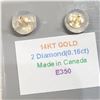 Image 2 : 14K DIAMOND (0.16CT) EARRINGS
