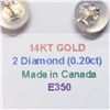 Image 2 : 14K DIAMOND (0.2CT) EARRINGS