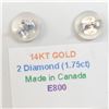 Image 2 : 14K  BLACK DIAMOND (1.75ct) EARRINGS