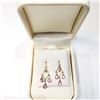 Image 2 : 18K PINK SAPPHIRE(2CT) DIAMOND(0.05CT) EARRINGS