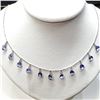 Image 2 : 14K TANZANITE DECEMBER B-STONE 16"(9.2CT) DIAMOND NECKLACE