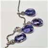 Image 3 : 14K TANZANITE DECEMBER B-STONE 16"(9.2CT) DIAMOND NECKLACE