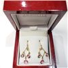 Image 2 : 18K PINK SAPPHIRE(1.75CT) DIAMOND(0.06CT) EARRINGS