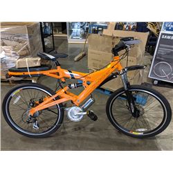 ORANGE E.TORQUE ELECTRIC 8 SPEED CITY BICYCLE WITH FRONT & REAR DISC BRAKES, CHARGER AND HELMET