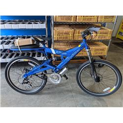 BLUE E.TORQUE ELECTRIC 8 SPEED CITY BICYCLE WITH FRONT & REAR DISC BRAKES, CHARGER AND HELMET