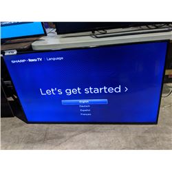 55" SHARP ROKU SMART TV WITH REMOTE (MODEL LC-55LB481C) *BLUE TINT*