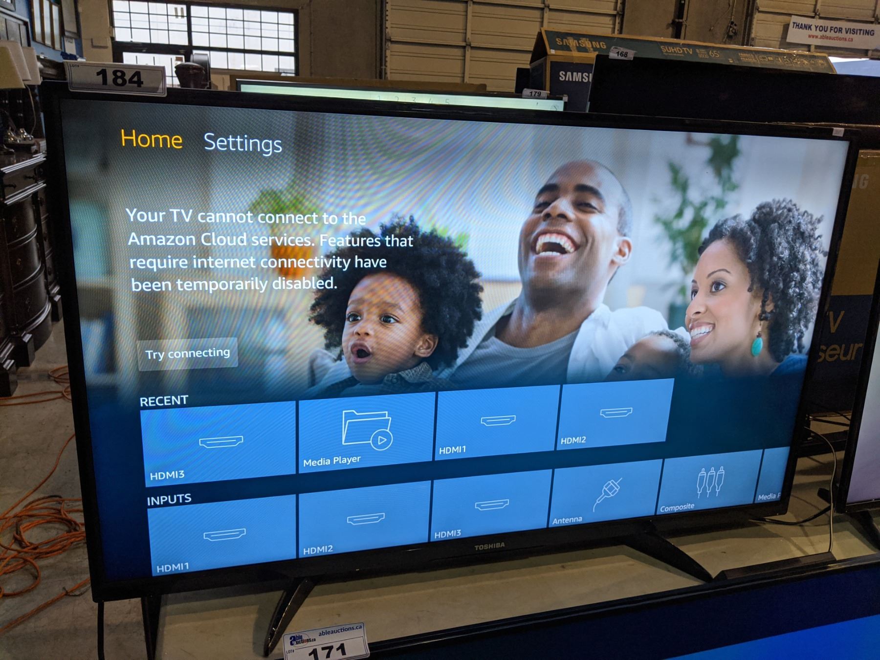 50" TOSHIBA 4K HDR UHD FIRE EDITION SMART TV (MODEL 50LF621C19) *NO REMOTE*
