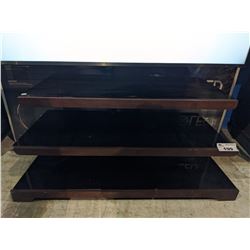 GLASS, METAL & WOOD FINISH ENTERTAINMENT UNIT / TELEVISION MOUNT SYSTEM