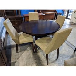 MODERN WOOD DINING TABLE WITH 4 PADDED DINING CHAIRS