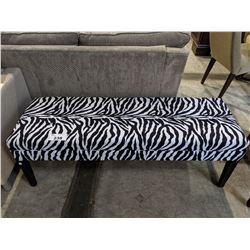 ZEBRA PRINT PADDED BENCH