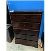 Image 1 : 5 DRAWER DARK WOOD HIGH BOY DRESSER