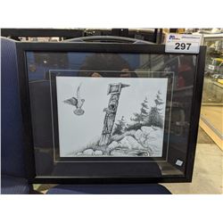 FRAMED ABORIGINAL PRINT SIGNED BOTTOM RIGHT