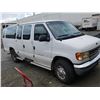 Image 2 : 1995 WHITE FORD E350 ECONOLINE SUPER DUTY WINDOW VAN, PROPANE, VIN #1FBJS31HXSHB28050, 396996 KMS,