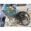 Image 1 : LOT OF MISC BUILDING ITEMS (ELECTRICAL CORD, BOOSTER CABLES, PLUMBING HOSES, ETC)