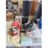 Image 1 : LOT OF CONSTRUCTION ITEMS (RED HARD HAT, TEMPERATURE GAUGE, SPRING ASSORTMENT, SAW, ETC)