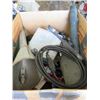 Image 9 : ONE 4 WHEELED METAL RACK (CONTENTS INCLUDED; SEAT COVERS, SPEAKERS, MISC TOOLS, ETC)