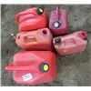 Image 1 : LOT OF 5 GAS CANS (3 WITH LIDS, 2 WITHOUT) *1, 3 & 5 GALLON*