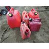 Image 2 : LOT OF 5 GAS CANS (3 WITH LIDS, 2 WITHOUT) *1, 3 & 5 GALLON*