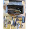 Image 1 : METAL TOOL BOX (WITH TOOLS; GEAR PULLER, LETTER PUNCHES, PLIERS, ETC)
