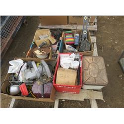 LOT OF MISC TOOLS (ALLEN KEYS, LEVELS, SKILL SAW, SCREWS, MANUALS ETC)