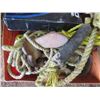 Image 2 : LOT OF MISC ITEMS (TARPS, EXTENSION CORDS, TOW ROPES, ETC)