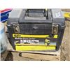 Image 1 : TOOL BOX (STANLEY) *INCLUDES ASSORTED TOOLS; HEAT GUN, WRENCHES, WIRE CHIMNEY BRUSH, ETC*