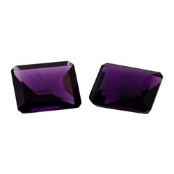 10.58 ctw. Natural Emerald Cut Amethyst Parcel of Two