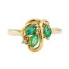 Image 2 : 0.47 ctw Emerald and Diamond Ring - 14KT Yellow Gold