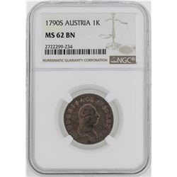 1790-S Austria Joseph II Kreuzer Coin NGC MS62BN