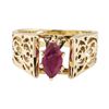 Image 2 : 0.50 ctw Ruby Ring - 14KT Yellow Gold