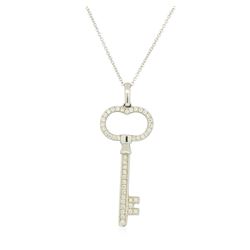 0.5 ctw Diamond Pendant With Chain - 14KT White Gold