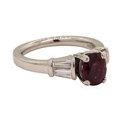 2.50 ctw Ruby and Diamond Ring - Platinum