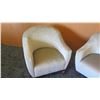 Image 2 : Qty 2 Upholstered Cream Colored Club Chairs (34"W arm to arm)