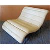 Image 1 : Cream Upholstered Curved Lounge Chair 55"W