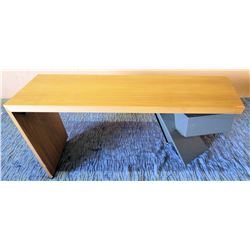 Wood Top Desk w/ Abstract Drawers 84"L x 38.5"W x 30"H