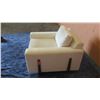 Image 2 : Upholstered Cream Lounge Arm Chair 40"W x 43"D