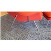 Image 8 : Knoll Upholstered Red Chair w/ Matching Ottoman 41"W