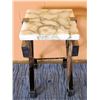 Image 1 : Century Furniture Side Table w/ Natural Stone-Top , 14" x 14" x 26"H (corner chipped)