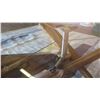 Image 10 : Modern Round Tripod Wood & Glass Dining Table, 56” Dia, 31”H
