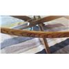 Image 9 : Modern Round Tripod Wood & Glass Dining Table, 56” Dia, 31”H
