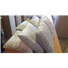 Image 2 : Qty 6 Matching Decorative Throw Pillows (White/Gray)