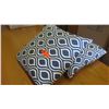 Image 2 : Qty 2 Blue Decorative Throw Pillows (Blue/White)
