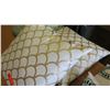 Image 2 : Qty 2 White & Gold Scale-Pattern Throw Pillows
